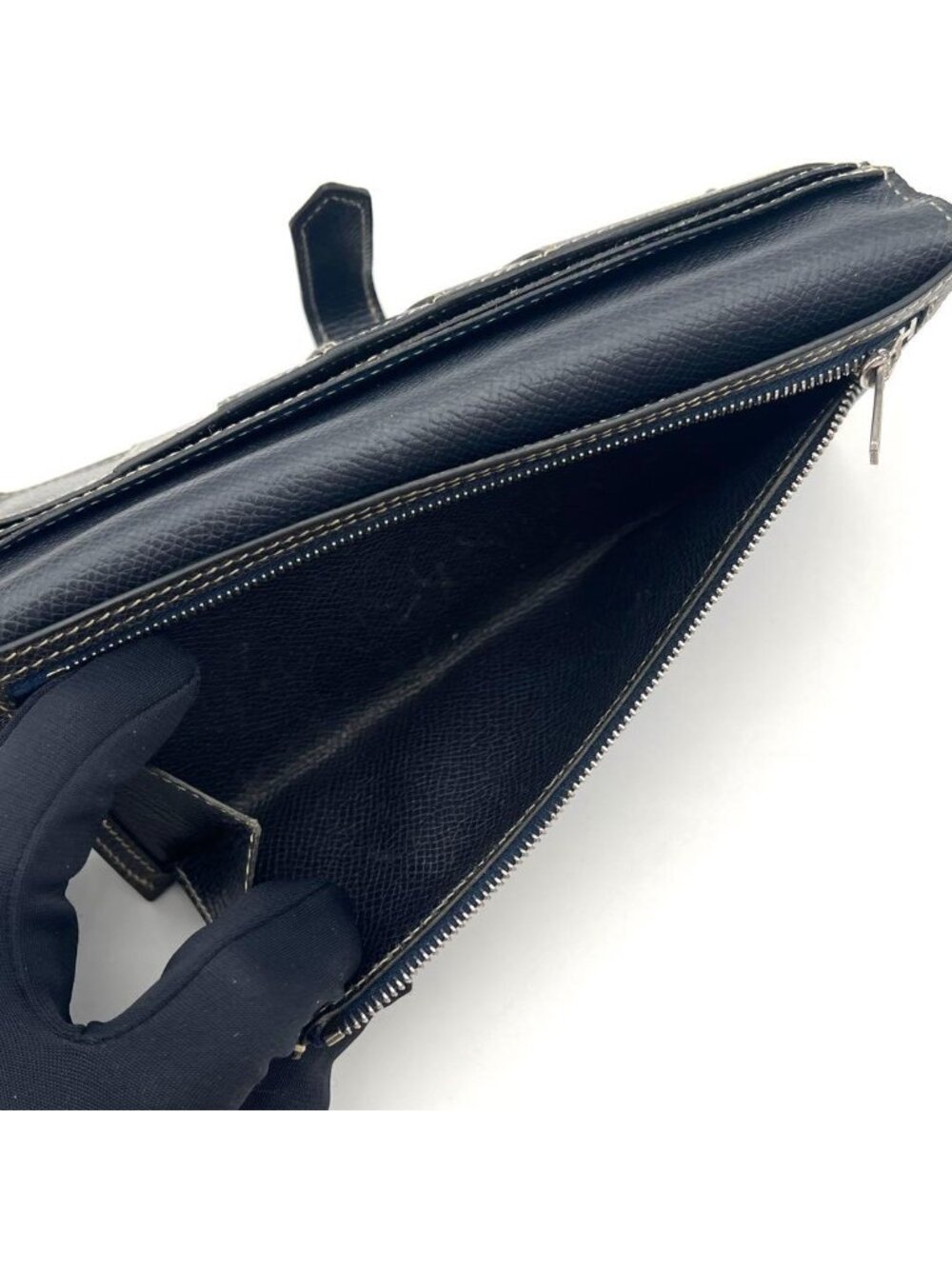★SOLD★ Hermes Bearn Classic Bifold Wallet Courchevel Navy - Picture 4 of 11